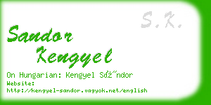sandor kengyel business card